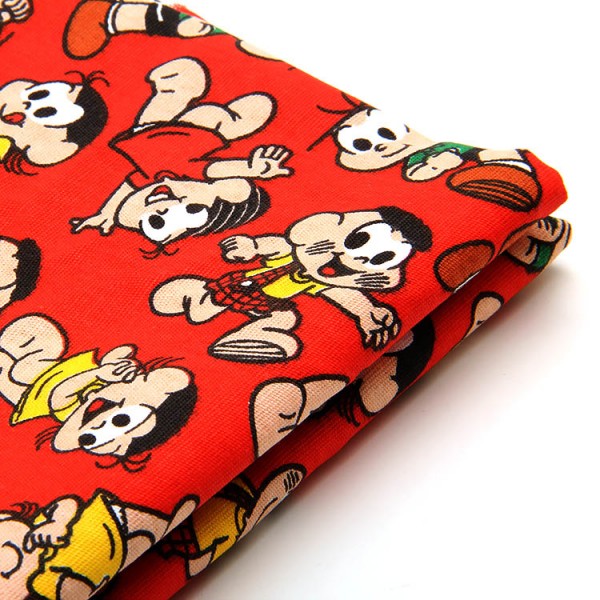 Tecido Estampado Turma da Mônica fundo Vermelho 