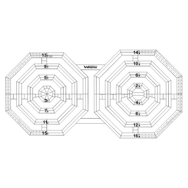 Régua Octógono 15 x 16  
