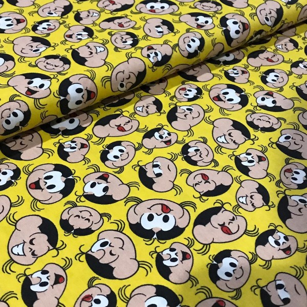 Tecido Estampado Turma da Mônica (Magali fundo Amarelo)