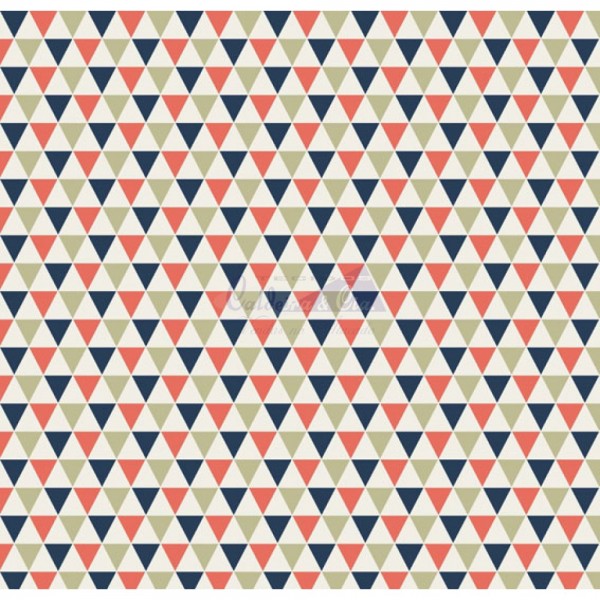 Tecido Estampado Yole (Marinho Com Coral)