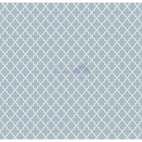 Tecido Estampado Delicato (Azul Vintage)