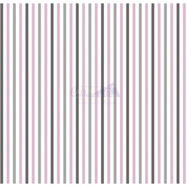 Tecido Estampado Stripe (Cinza Com Rosa)