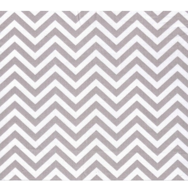 Tecido Estampado Chevron Luiza (Cinza Com Branco)