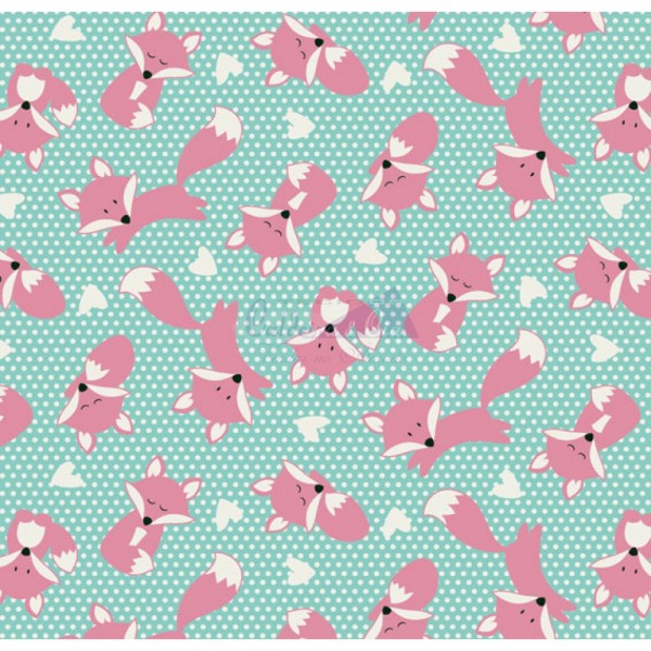 Tecido Estampado Raposa (Tifanny Com Pin...