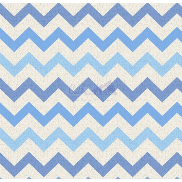 Tecido Estampado Chevron Nara (Azul)