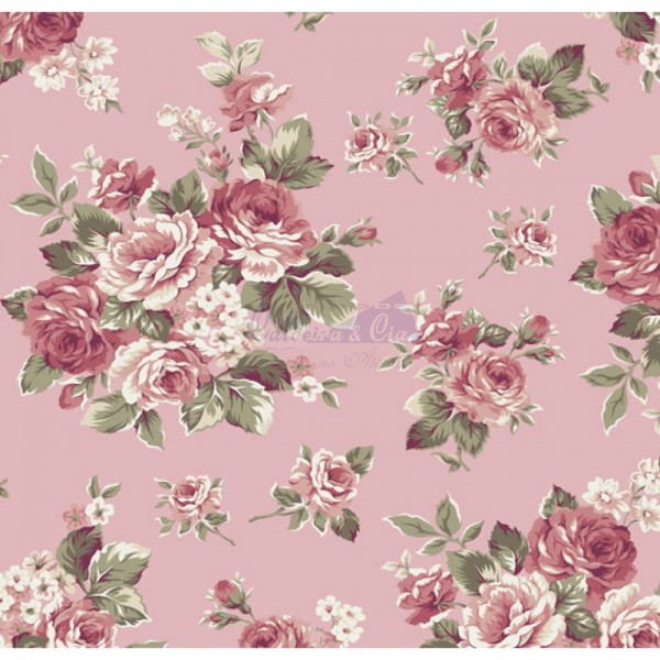 Tecido Estampado Floral Amore (Salmão)