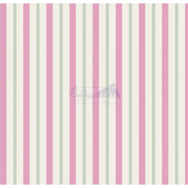 Tecido Estampado Listra (Rosa ComCinza)